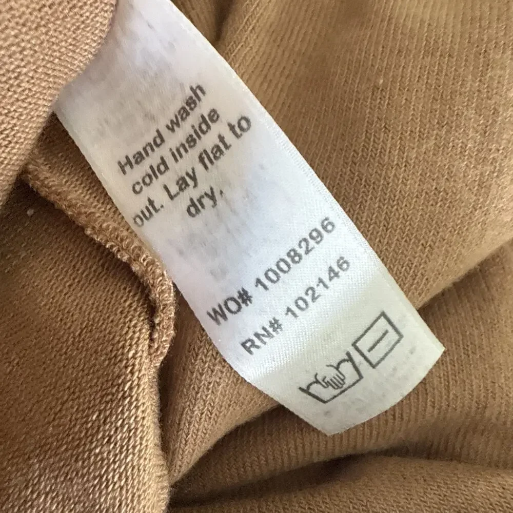 Michael Stars Harlow Cowl Neck Top Madison Brushed Jersey Camel 2196 Large